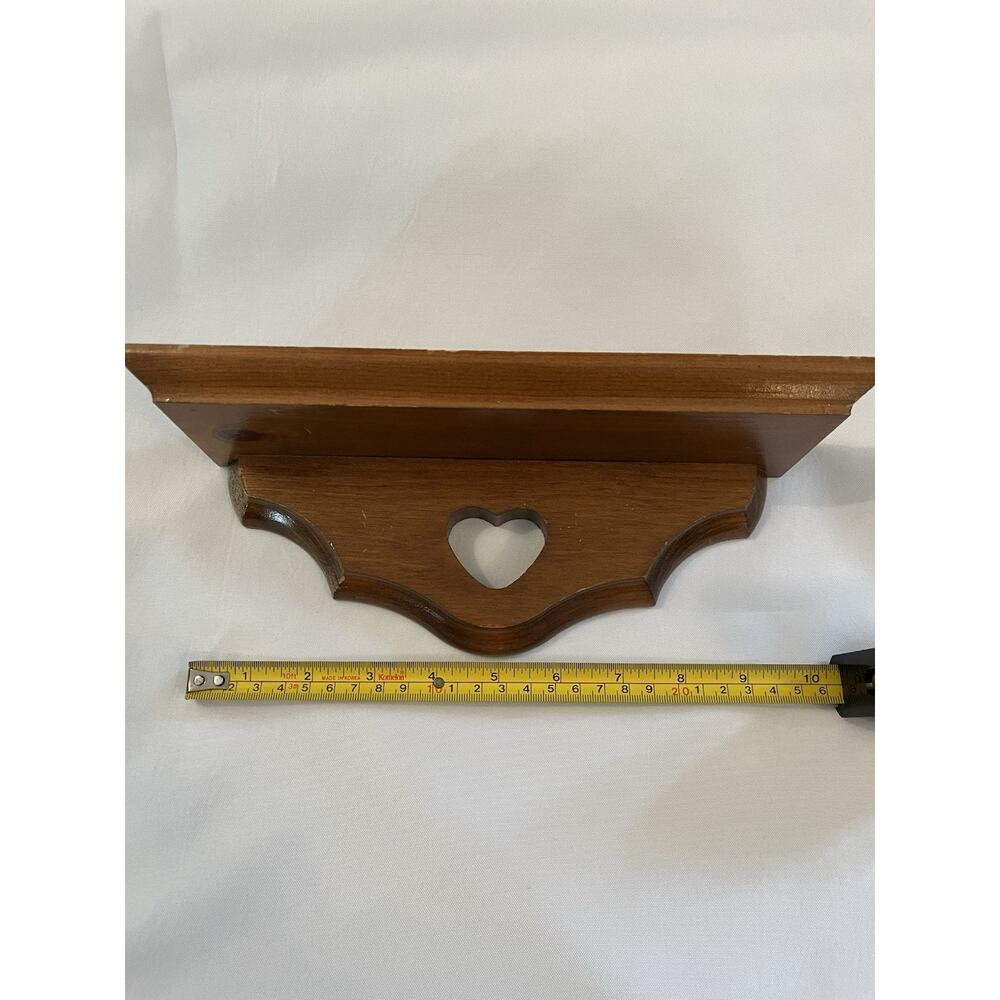 Wood Heart Cutout Wall Hanging Shelf Vintage Cottagecore Home Decor